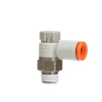 Speed controller, elbow, meter-out, 1/4" one-touch x 1/8" NPT w/ sealant SMC CORPORATION AS2201F-N01-07SA