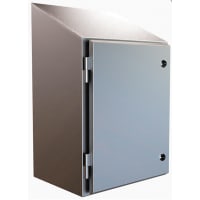 Enclosure, Stainless Steel, NEMA 4X, Sloped Top, 20Hx20Wx8D, Waterfall Series HAMMOND MFG HWST20168SS