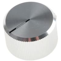 Black Splined, 20mm Knob Diameter Encoder Knob Type RS Pro Potentiometer Knob