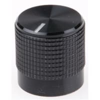 Black Splined, 20mm Knob Diameter RS Pro Potentiometer Knob Encoder Knob Type