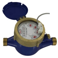 Multi-Jet Water Meter with Pulsed Output, 3/4 in NPT, 30 GPM, Brass Body DWYER INSTRUMENTS WMT2-A-C-03-1