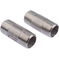 Stainless Steel Circular Pipe Fitting 3/4in R Male To 3/4in R Male 2.36in Len RS PRO 4993259