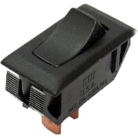 Rocker Switch, GRS-2000 Series, SPST-NO, (OFF)-ON, Black, 13A, 125VAC, .250" QC CW INDUSTRIES GRS-2011B-2000
