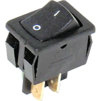 Rocker Switch,GRS-4000 Series,SPST,ON-OFF,Black,I/O Vertical,16A,125VAC,.187 CW INDUSTRIES GRS-4011-0076