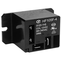 Hongfa HF115FP Series 1 Pole 16A change Over relay PCB Mount 12VDC Coil 