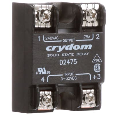 240VAC OUTPUT CRYDOM D2475-10  75A SOLID STATE RELAY  3-32VDC CONTROL  INPUT 