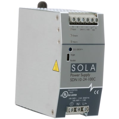 SOLA SDN 10-24-100P Power Supply 240 Watt Output 24 VDC @ 10 Amps Working 