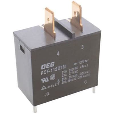 TE Connectivity - PCF-112D2M,000 - SPST-NO mini PCB relay QC tab, 25A 12Vdc - Allied