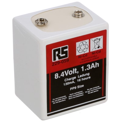 Saucer Min Soda water RS Pro by Allied - 229059 - 9V Battery NiCd 1.3Ah Rechargeable With  Standard 9V Snap Terminals - Allied Electronics & Automation, part of RS  Group