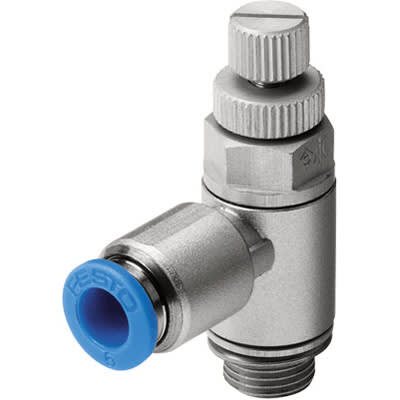 Festo - GRLA-1/8-QS-4-RS-D - Flow Control Valve, One-way, GRLA-1/8-QS-4 ...