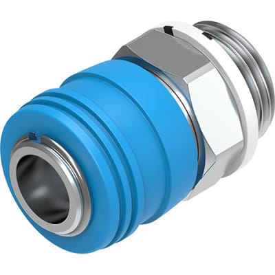 Festo - KD4-1/2-A - Coupling Socket, pneu, G1/2 male thrd, self closing ...