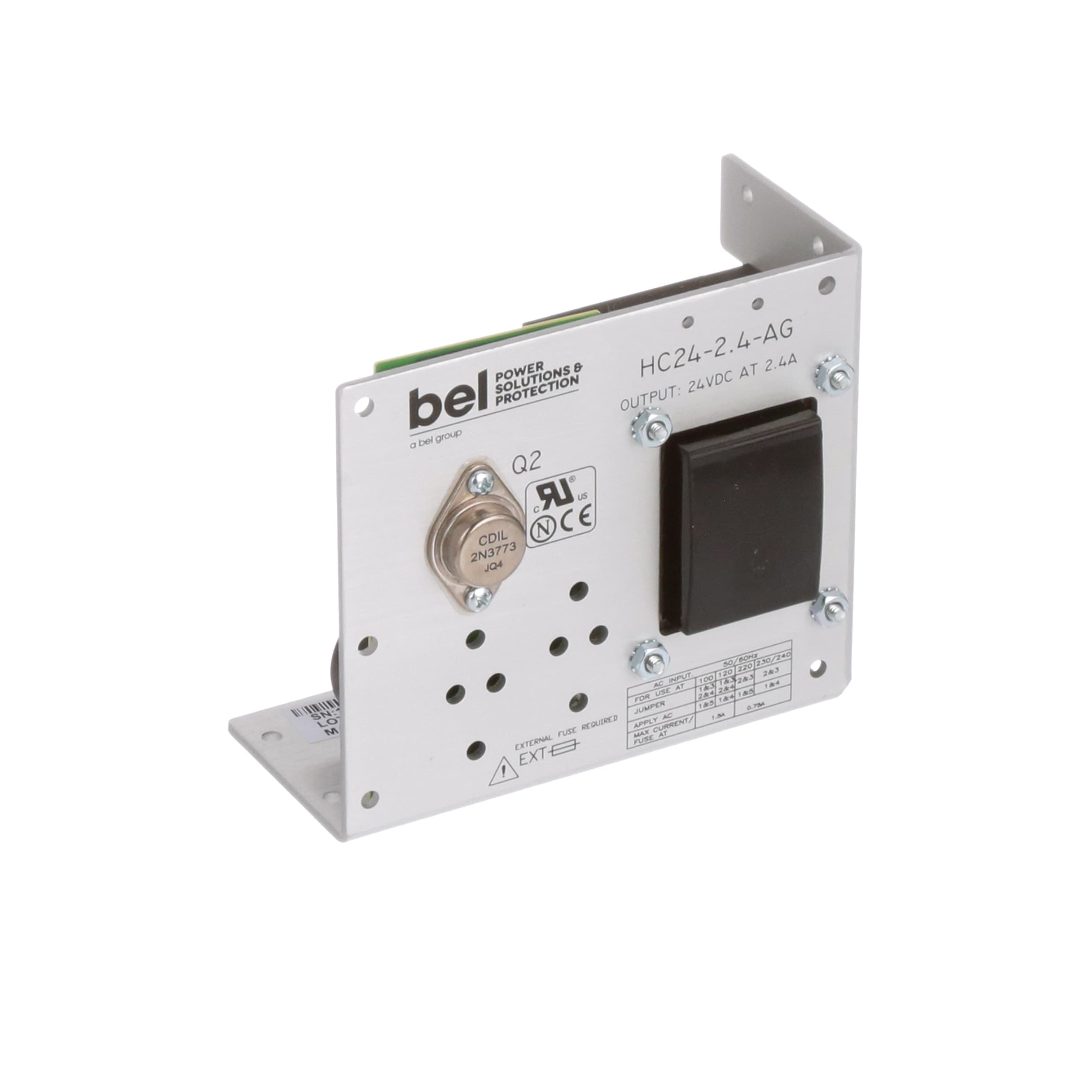 Bel Power Solutions - HC24-2.4-AG - Power Supply,AC-DC,24V,2.4A,100 ...