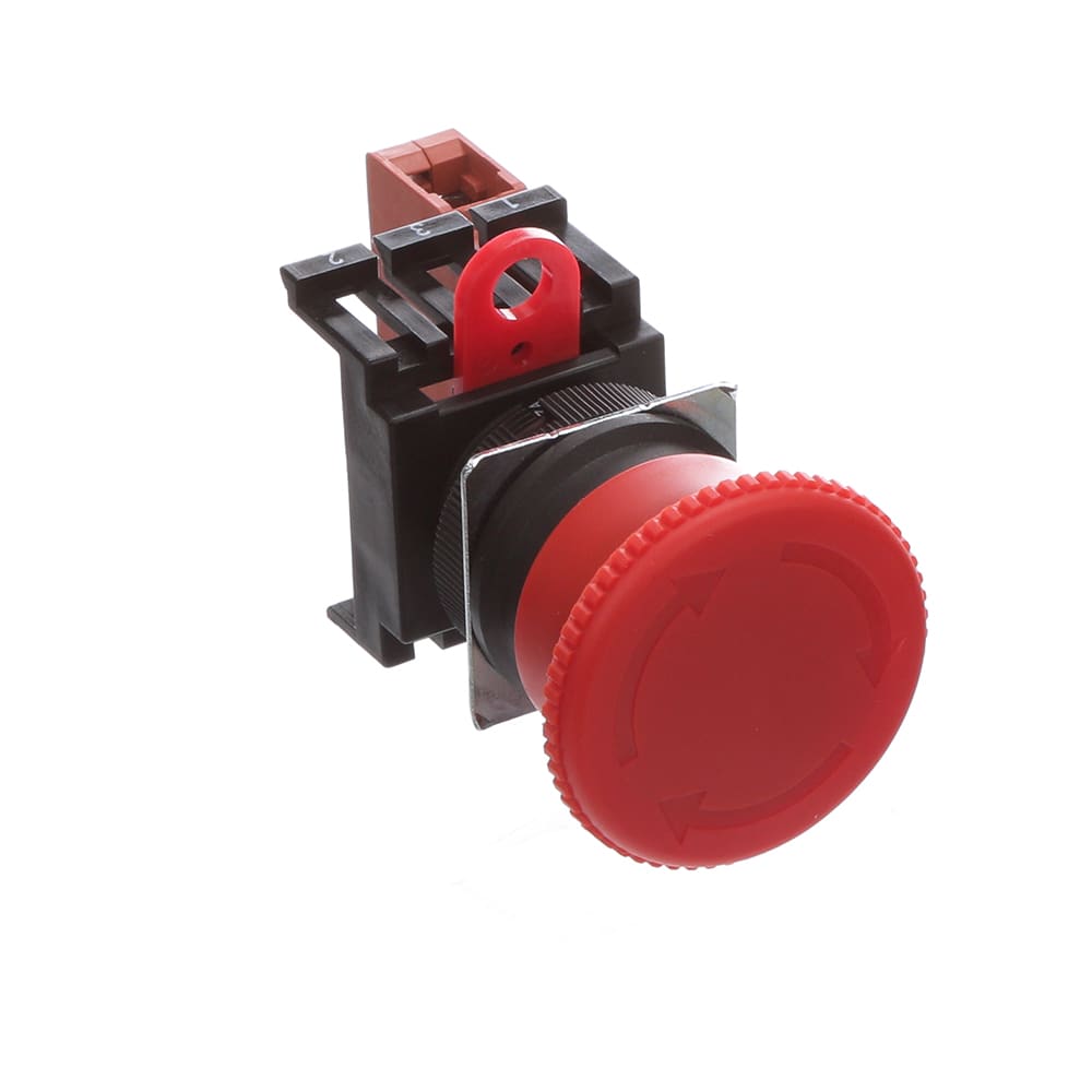 Red 40mm Diameter Non-Lighted Omron A22E-MP Emergency Stop Operation Unit Push-Lock Turn-Reset Operation IP65 Oil-Resistant 