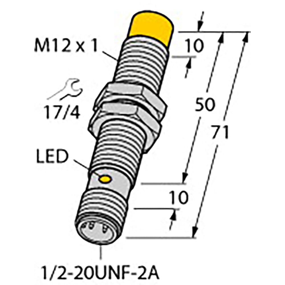 Turck Ni4 G12 Az33x 131 Proximity Sensor M 12 X 1 35 To 250 Vac Hz 25 To 70 C Ni 4 Series Allied Electronics Automation