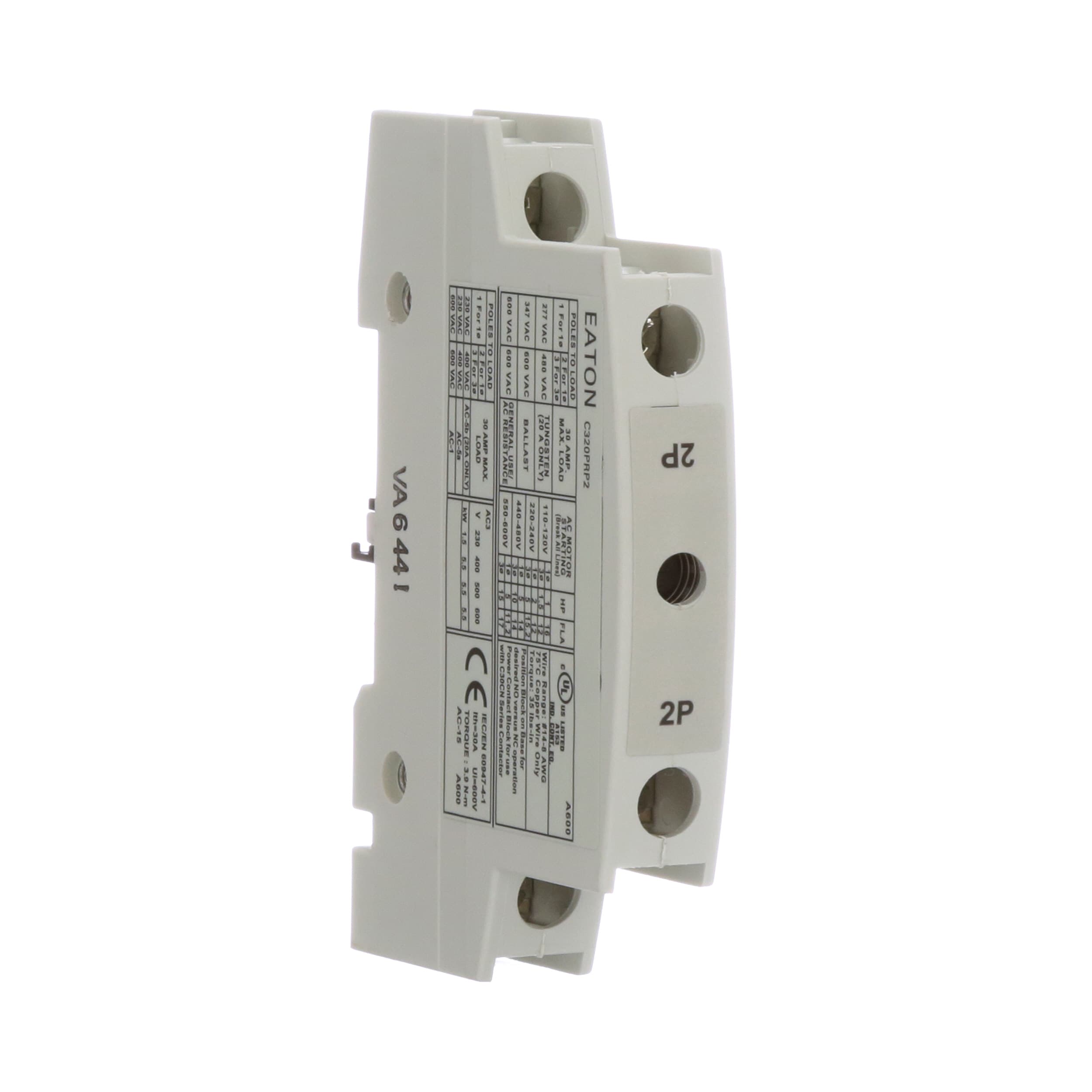 Eaton C320PRP2 Power Pole for C30 Lighting Contactor White for sale online 