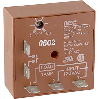 NCC Q2T-00060-321 TIME DELAY RELAY 120VAC 1A USED * 