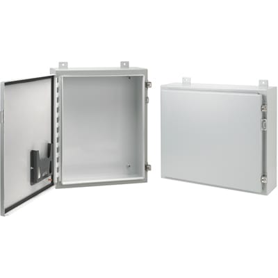 nVent HOFFMAN - A161606LP - Junction Box,Panel Mount,Steel,Gray/White ...