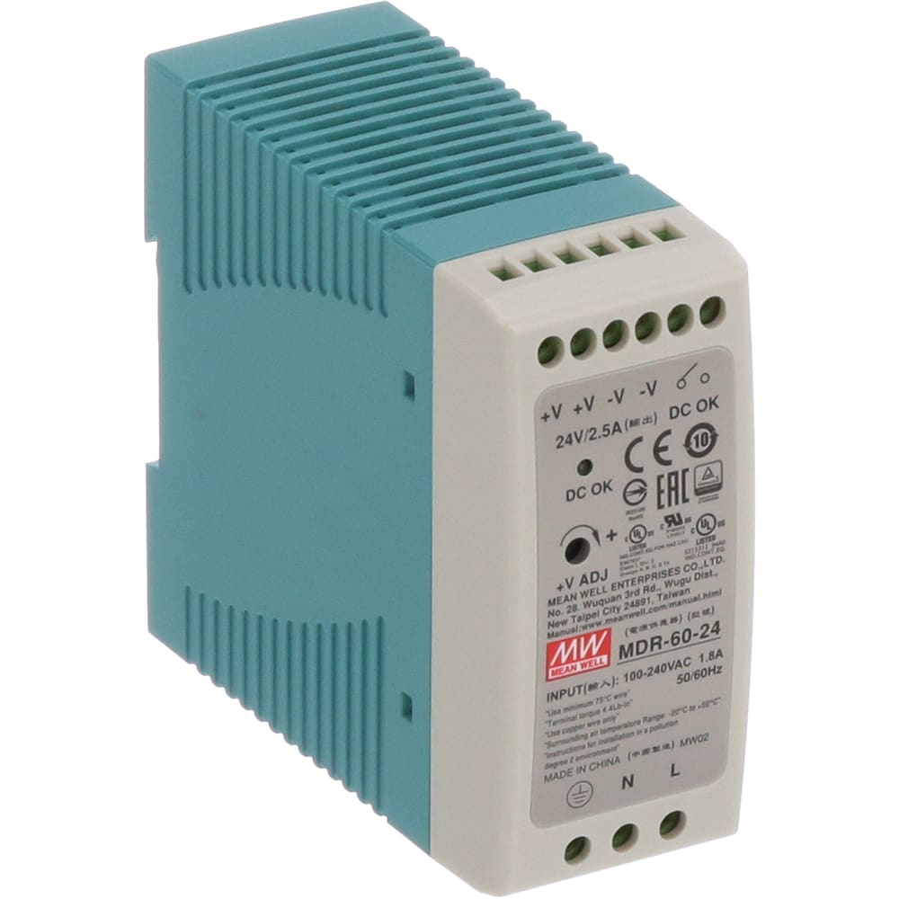 Mean Well MDR-60-48 AC to DC DIN-Rail Power Supply 48 Volt 1.25 Amp 60 Watt 