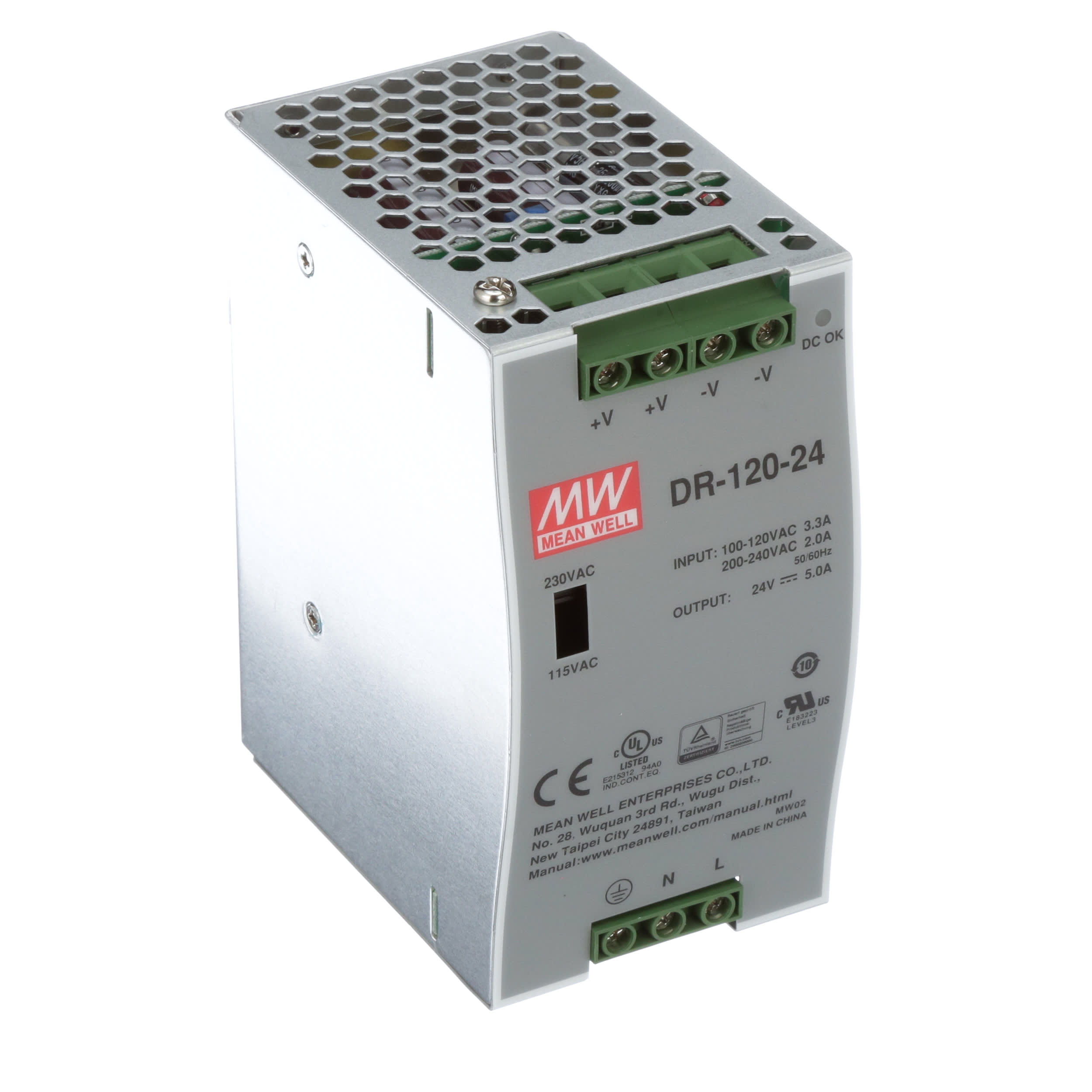 Mean Well Dr-120-24 Power Supply Module 24vdc 5a for sale online 