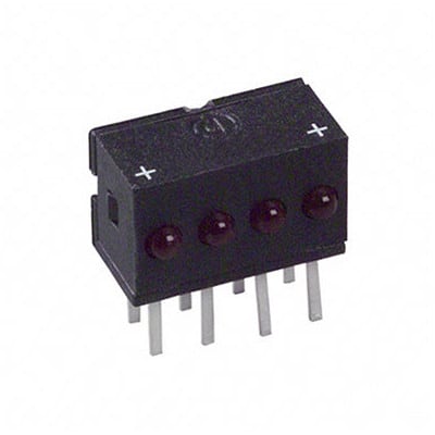 2 pcs DIALIGHT P/N 555-4004 2mm dia QUAD RED LEDs With Internal 5V Resistor