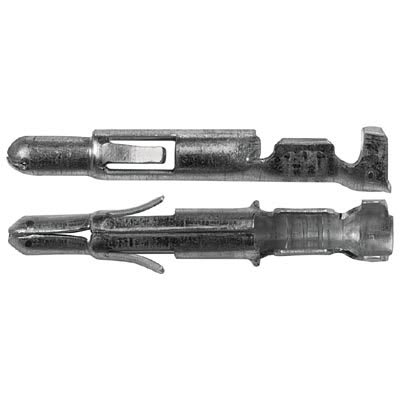 Universal MATE-N-LOK Series 14 AWG Pack of 100 Crimp Tin Plated Contacts, Pin 350389-1 Contact