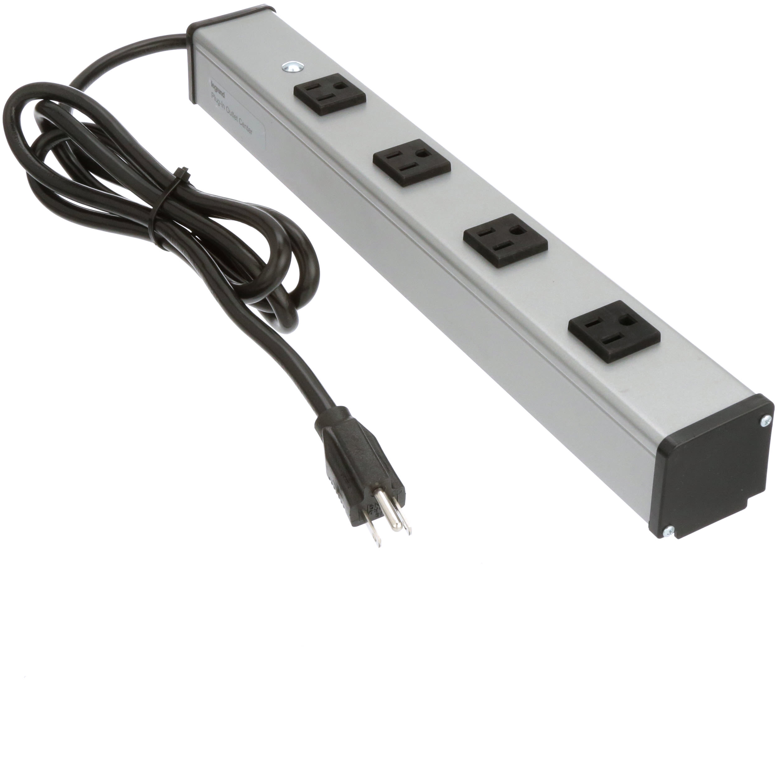 Wiremold - UL1090BC - Power Strip,Basic,4 Outlets,Panel Mnt,6ft. Cord ...