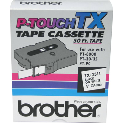 Brother 1in Black/White tape tx2511 (012502051152)