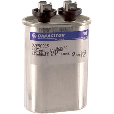 Genteq 97f9001 Motor Run Capacitor Oval 7 5uf 6 Tolerance 370 Volts 97f Series Allied Electronics Automation