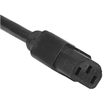 Free End 3 m 17521 10 B1 17521 10 B1 16 AWG Black 125 VAC Mains Power Cord IEC 60320 C13 Pack of 2 13 A 