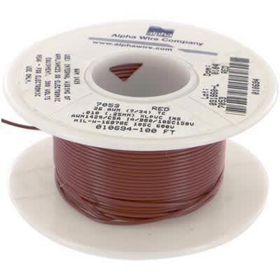 Alpha Wire - 7053 RD005 - Hook-Up Wire, TC, 26 AWG, 7x34, Red PVC ...