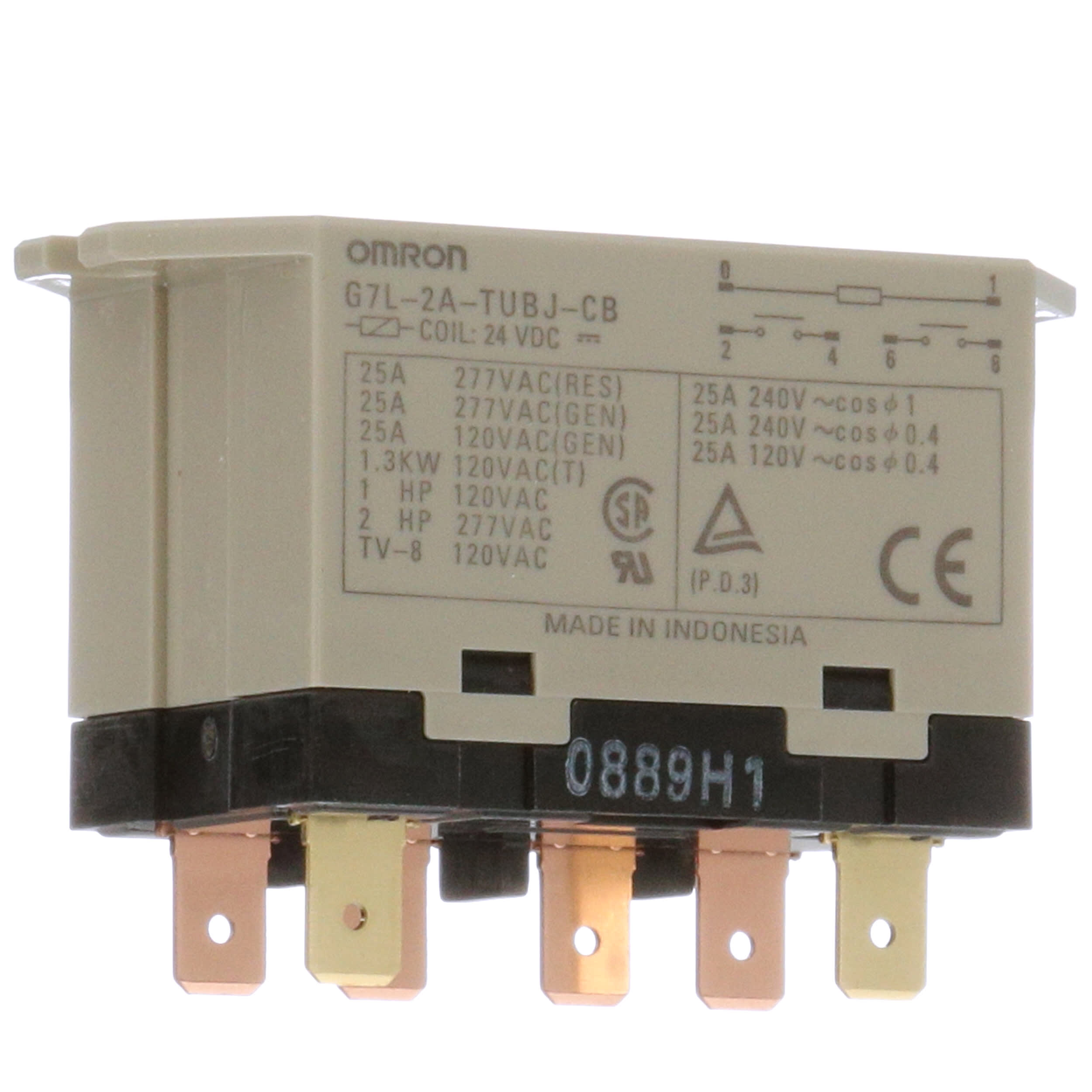 OMRON G7L-2A-BUBJ-CB 24VDC General Purpose Relay with Test Button NEW Open Box 