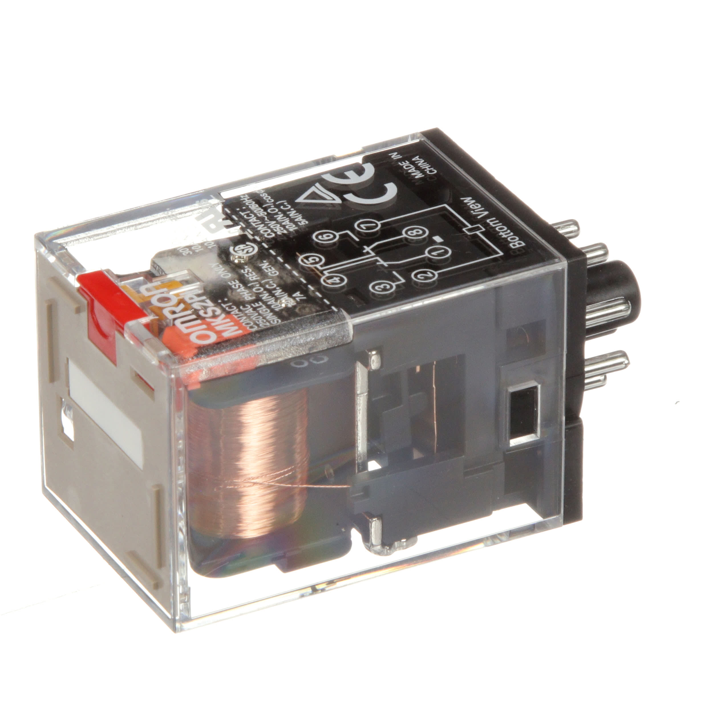 Plug-In Terminal 12 VDC Rated Load Voltage Omron MKS2PI DC12 General Purpose Relay with Mechandical Indicator and Lockable Test Button Basic Model Type Standard Internal Connections 112 mA Rated Load Current Double Pole Double Throw Contacts 