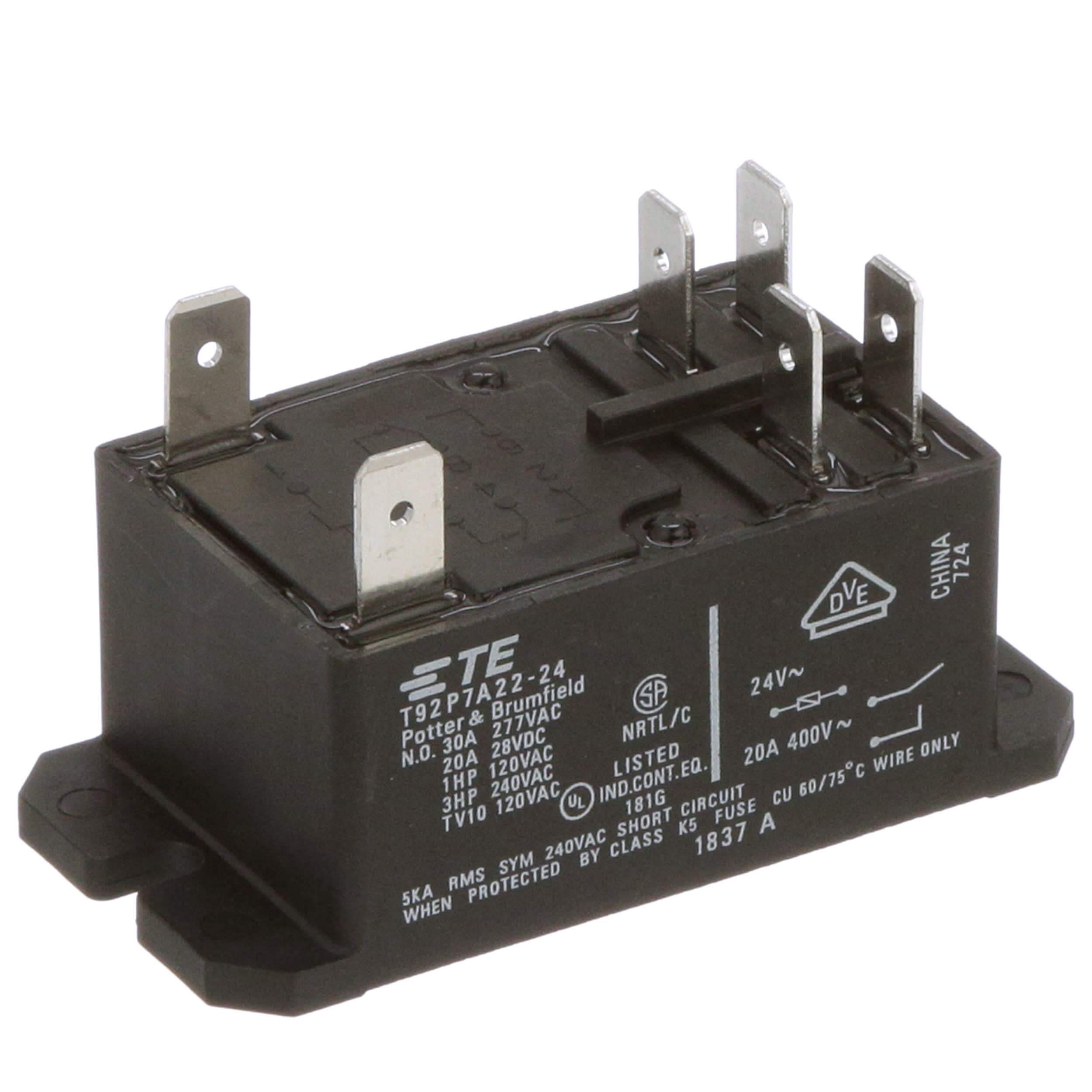1 PC T92P7A2224 TE Relay Relay DPSTNO 24VDC 30A 36,6R NEW WP