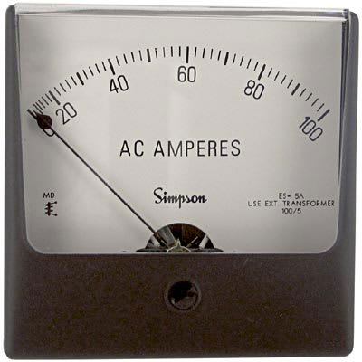 Simpson Electric Panel Meter 25A 0-1 Dcma 3.5 Ul Rnd Model 4610 