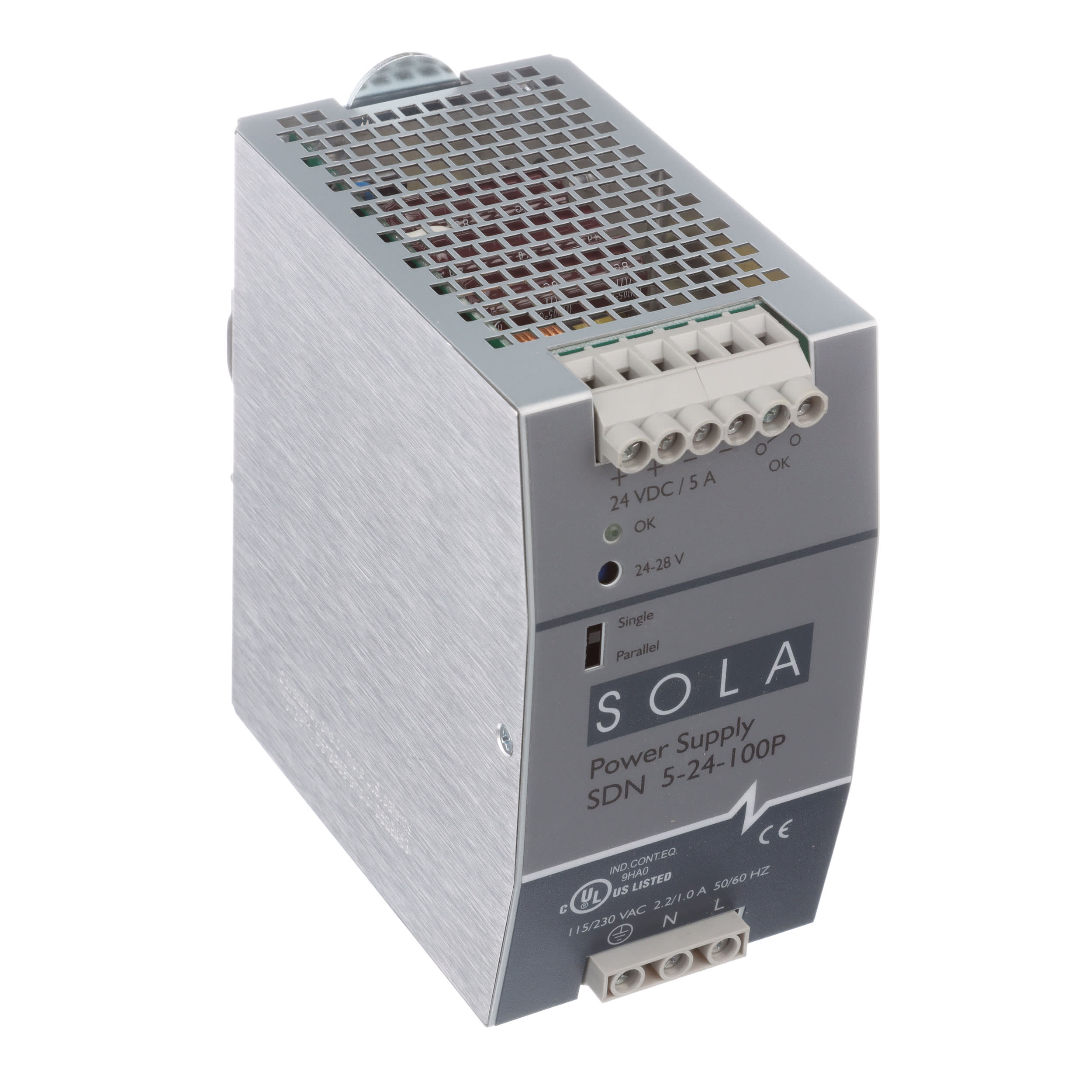 SOLA Power Supply SDN 5-24-100P 115/230VAC 2.2/1.0A 50/60Hz 42736ISU 