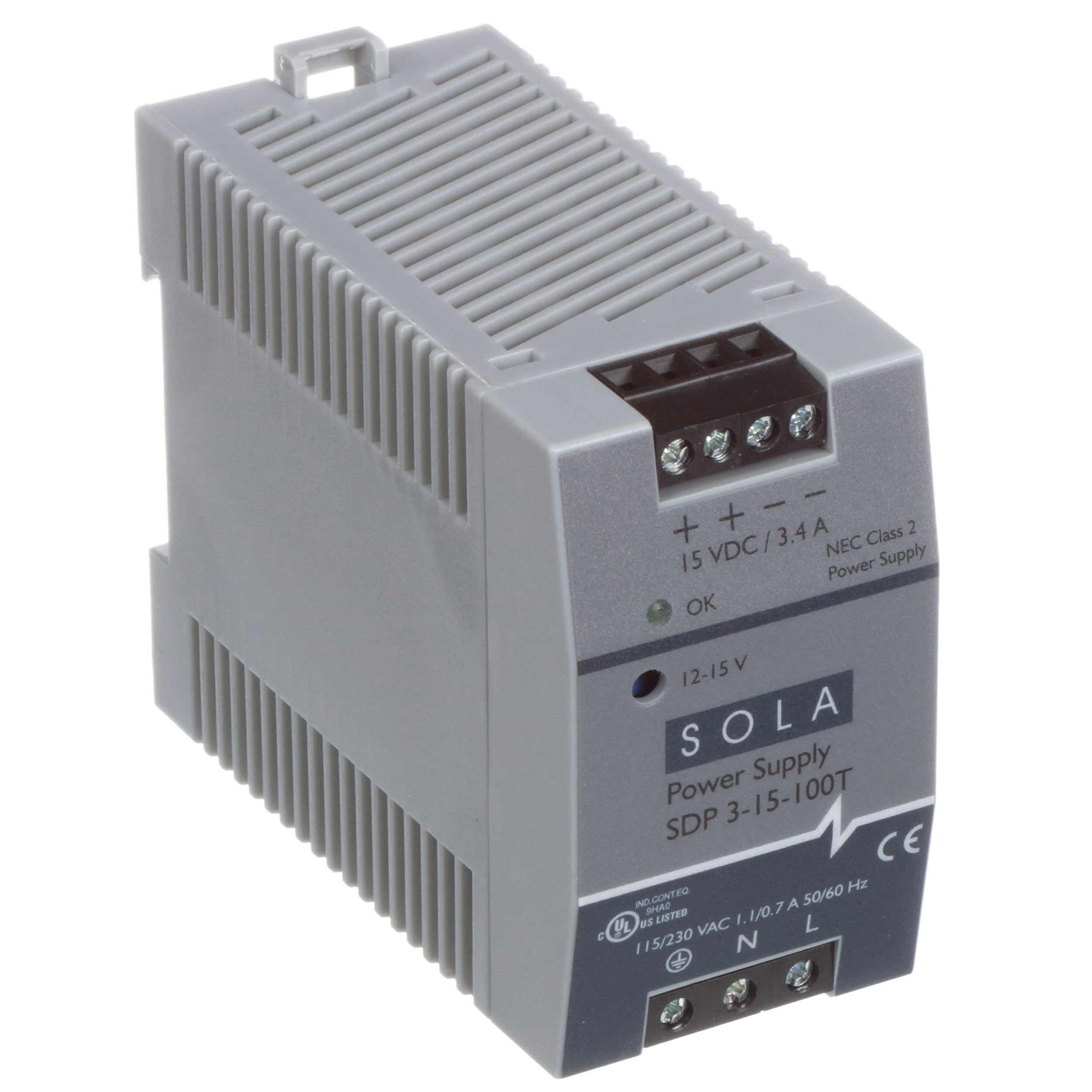 SolaHD - SDP3-15-100T - AC-DC Power Supply, 13.5V, 3.4A, 85-264V 