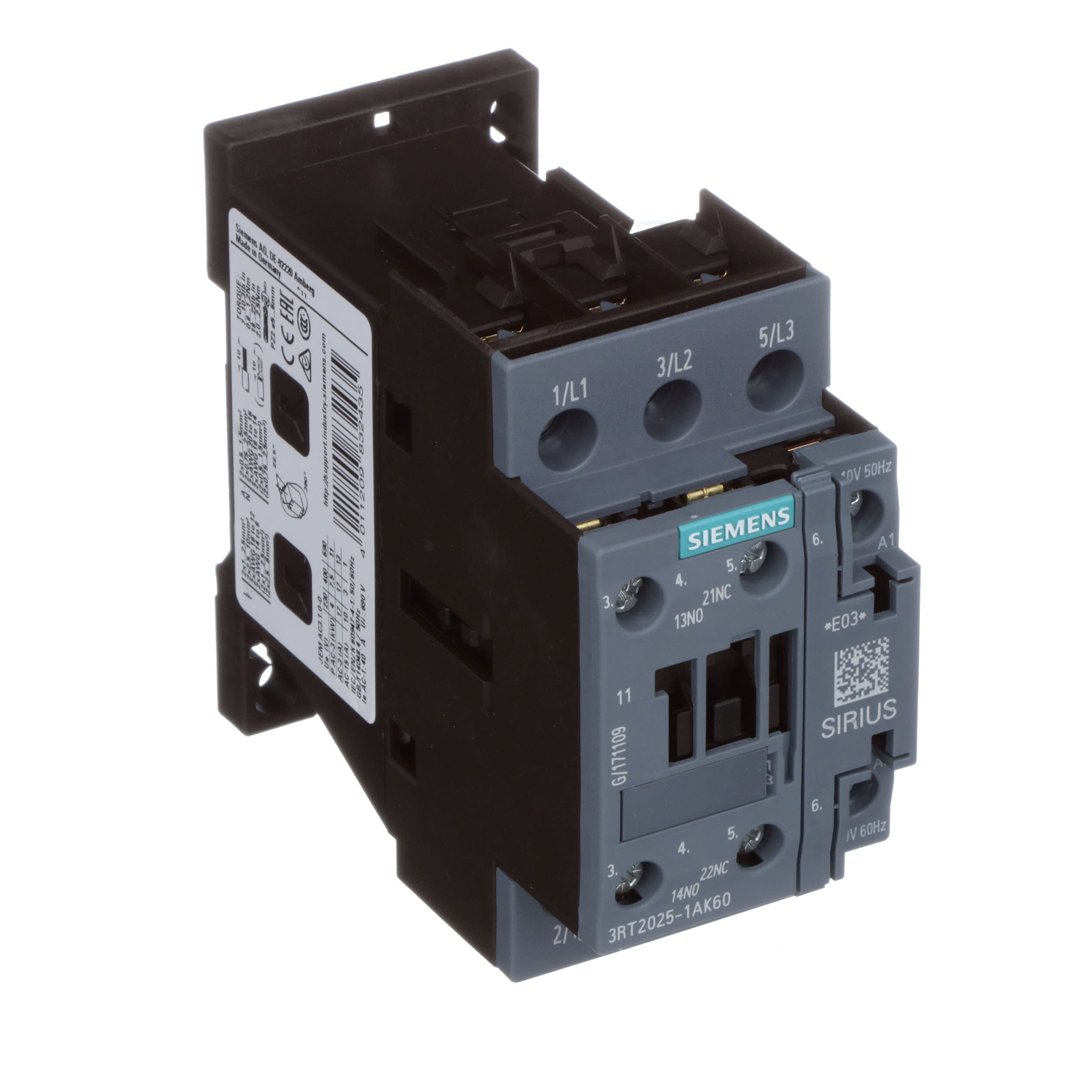 SIEMENS 3RT1025-1AP00 AC CONTACTOR PLC 17 A 7.5 KW 230 VAC COIL NEW