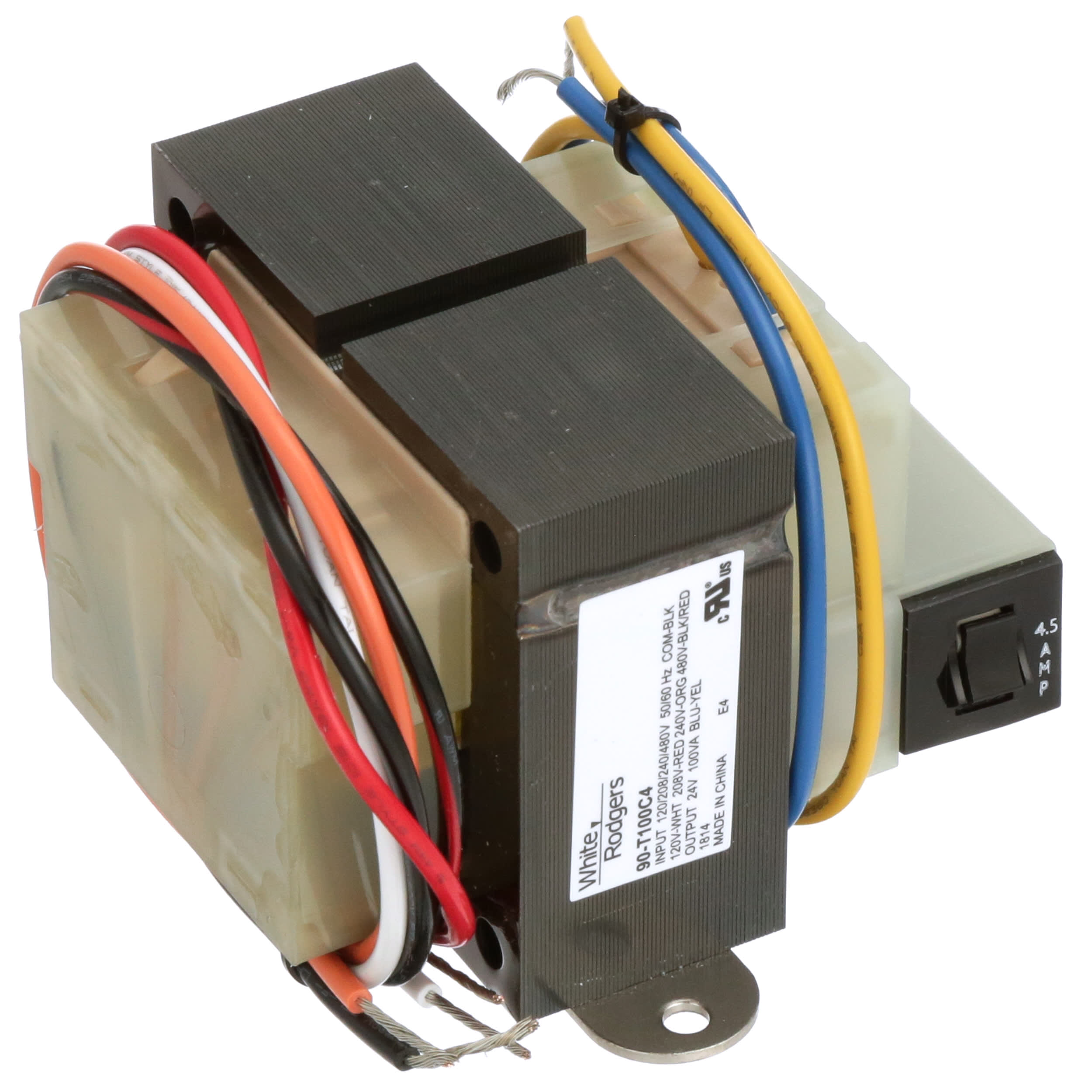 White Rodgers 90 T100c4 Class Ii Transformer 100va 1 8 240 480v Primary 24vac 4 17a Secondary Allied Electronics Automation Part Of Rs Group