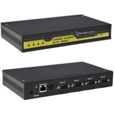 Brainboxes - ES-701 - Brainboxes RS232 Ethernet Media Converter 