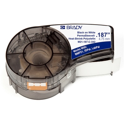 Brady M71-187-175-342 1-49/64" X 21/64" White Irradiated Heat Shrink Polyolefin 