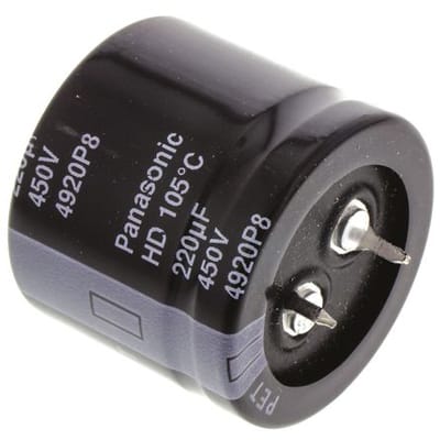 Panasonic Eethd2w221kj Snap In Hd Series Capacitor 450v 2uf Allied Electronics Automation