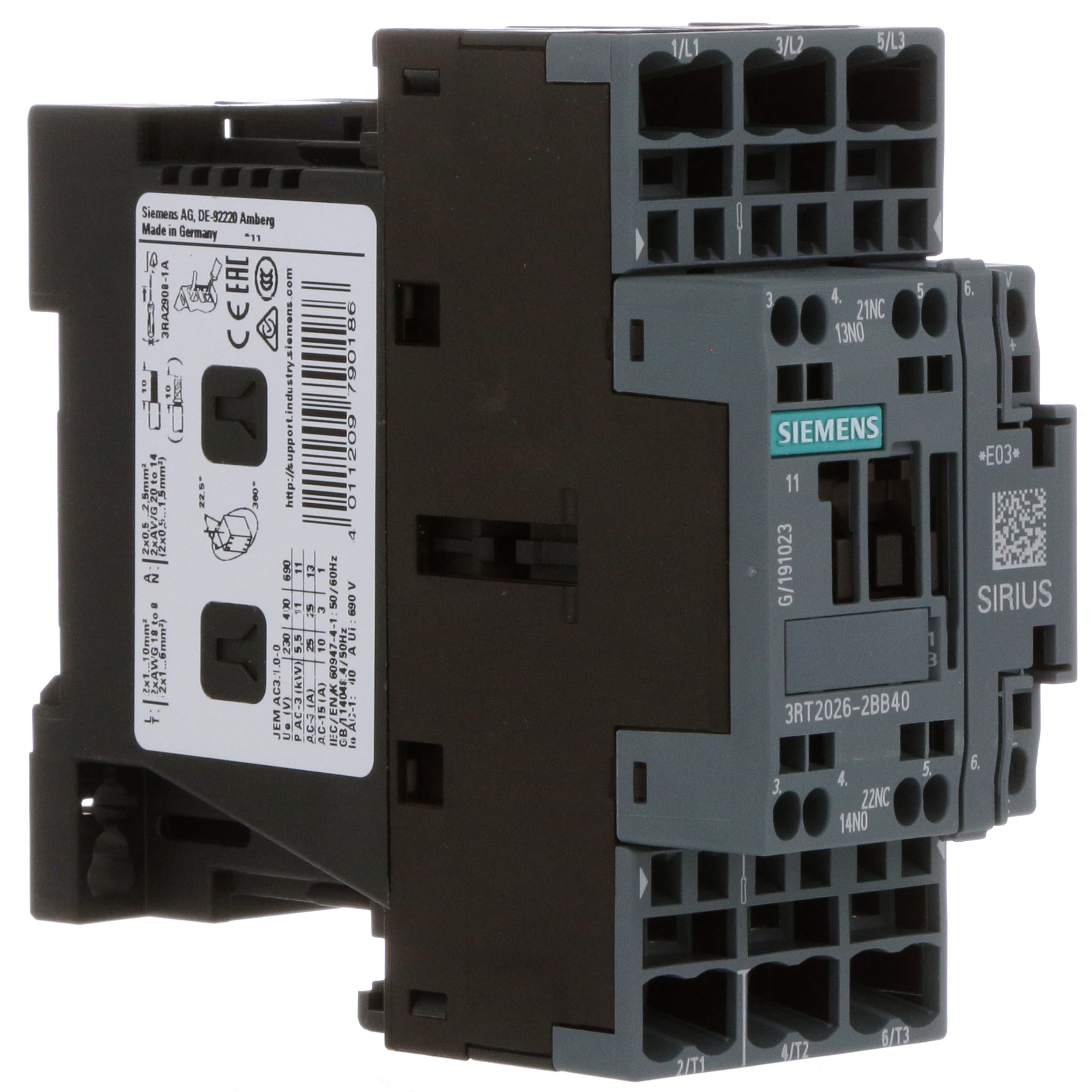 1-Year Warranty ! New In Box Siemens Contactor 3RT2026-2BB40 