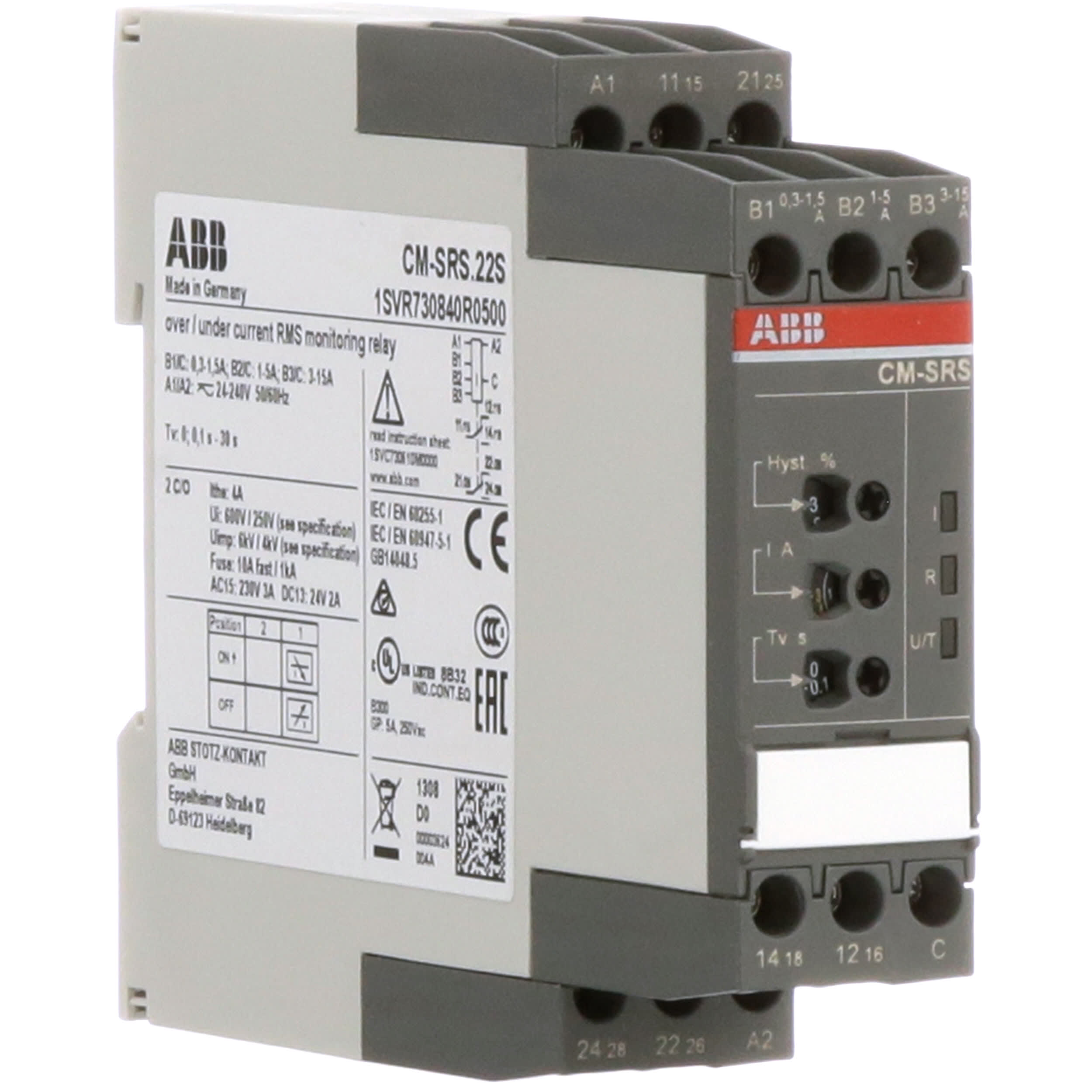 ABB CURRENT MONITORING RELAY MODEL# 1SVR730840R0500 