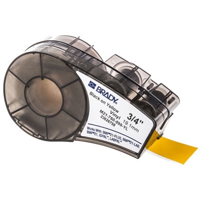 W BRADY M21-750-595-YL Label Cartridge,Black/Yellow,3/4 In 
