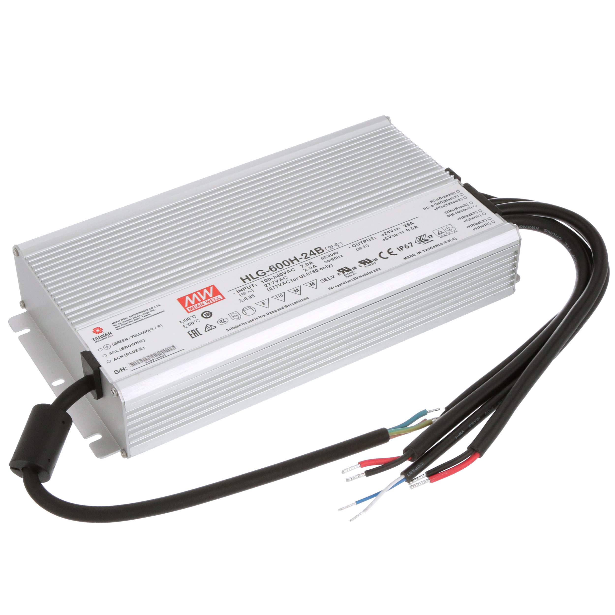 MEAN WELL NEW HLG-600H-12A 12V 40A LED Driver Power Supply 480W POWERNEX 