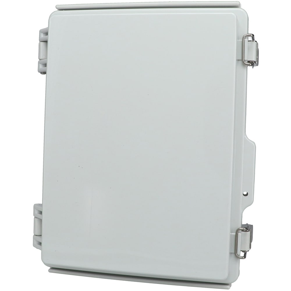 Grey Clear Cover Ip67 for Electrical Applications Metal Enclosures Electrical Enclosure with 10 Percent Fiberglass BUD Industries PTQ-11048-C Pc Hinged Enclosure