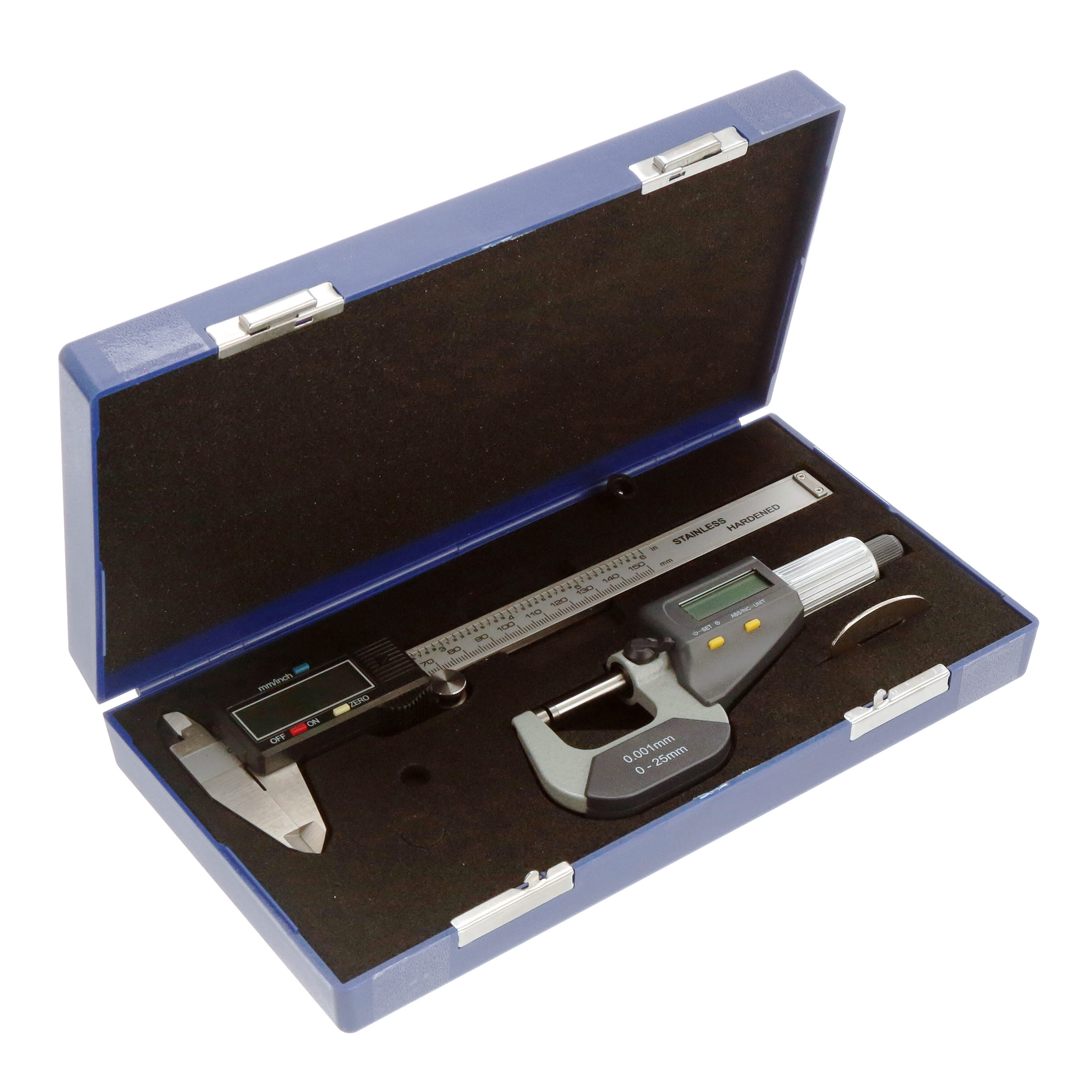 RS by - 4430449 - Caliper & Micrometer Set Metric & Imperial Steel Max 25mm/150mm - Allied Electronics & Automation