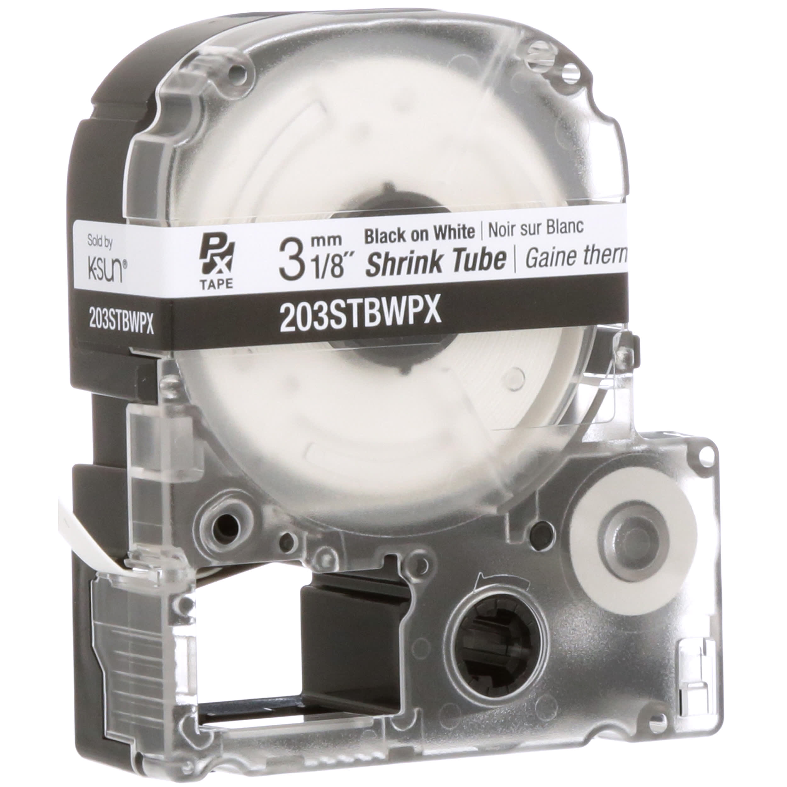 Epson LabelWorks 203STBWPX Heat Shrink Tube Cartridge, Black on