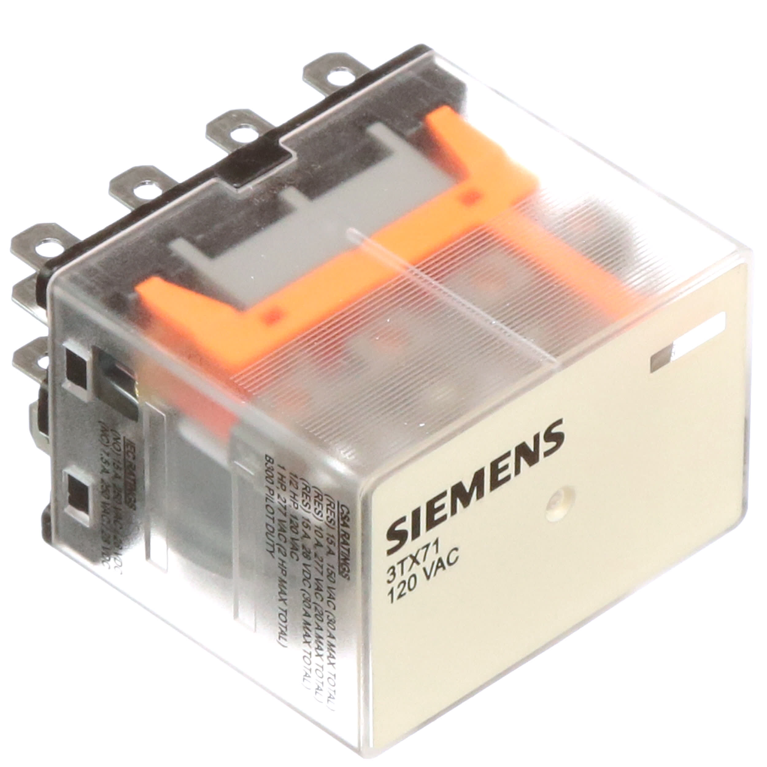 Mechanical Flag Square Base Narrow 4PDT Contacts Siemens 3TX7111-3HF13C Basic Plug In Relay 120VAC Coil Voltage 3RF29200HA36 10A Contact Rating 