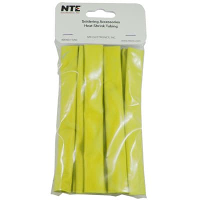 1/2 Diameter 6 Length Inc. 6 Length 1/2 Diameter Yellow NTE Electronics 47-20806-Y Heat Shrink Tubing Thin Wall Pack of 12 2:1 Shrink Ratio